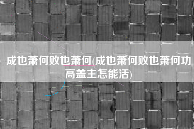 成也萧何败也萧何，成也萧何败也萧何功高盖主怎能活？